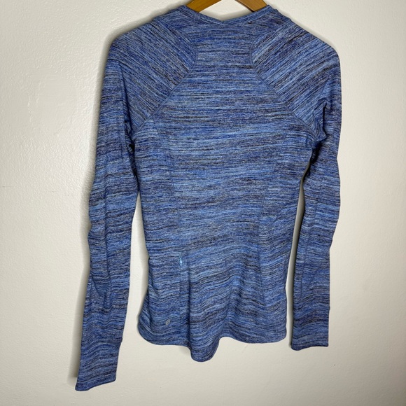 Lululemon Runderful Long Sleeve Space Dye Camo Caspian Blue Sapphire Sz 8 - Picture 7 of 11
